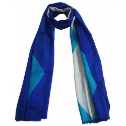 Mehrunnisa Handcrafted Royal Blue Tie & Die Pure Cashmere Pashmina Wool Stole Wrap – Unisex (GAR2238)