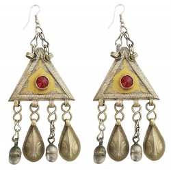 Mehrunnisa Original Afghani Tribal Vintage Long Turkmen Earrings For Girls (JWL2080)