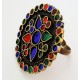 Mehrunnisa Tribal Afghani Big Round Ring With Colored Glass (Adjustable) For Girls (JWL2036)