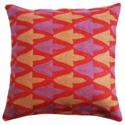 Mehrunnisa (12"X12") Kashmir Hand Embroidered Crewel Work Cushion Cover (HOM2502)