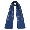 Mehrunnisa Shimmer Butterflies On Fine Wool Stole / Large Scarf – Unisex (GAR2556)