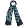 Mehrunnisa Women Clamp Dyed Tussar Silk Stole from Kutch (GAR2640, Black)