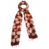Mehrunnisa Women Clamp Dyed Tussar Silk Stole from Kutch (GAR2638, Red)