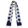Mehrunnisa Women Clamp Dyed Tussar Silk Stole from Kutch (GAR2637, Indigo)