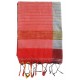 Mehrunnisa Handloom Cotton Silk SAREE With Blouse Piece From West Bengal (GAR2591, Red & Grey)