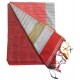 Mehrunnisa Handloom Cotton Silk SAREE With Blouse Piece From West Bengal (GAR2591, Red & Grey)