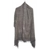 Mehrunnisa Handloom Block Print Pure Merino Wool Shawl – Unisex (GAR2615, Grey)