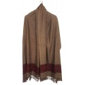 Mehrunnisa Handcrafted Premium Pure Wool Kullu Shawl – Unisex (GAR2565, Brown)