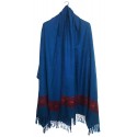 Mehrunnisa Handcrafted Premium Pure Wool Kullu Shawl – Unisex (GAR2564, Blue)