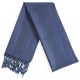 Mehrunnisa Handcrafted Double Ply Premium Pure Wool Muffler - Unisex (GAR2058, Blue Stripes)