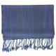 Mehrunnisa Handcrafted Double Ply Premium Pure Wool Muffler - Unisex (GAR2058, Blue Stripes)