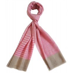Mehrunnisa Handcrafted Pure Pashmina Cashmere Wool Muffler/Scarf Wrap – Unisex (GAR2593, Pink)