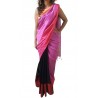 Mehrunnisa Handloom High Quality Cotton Silk SAREE With Blouse Piece From West Bengal (GAR2590,Pink & Black)