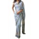 Mehrunnisa BAGRU Chiffon Saree With Blouse Piece From Jaipur (GAR2611, Light Blue)