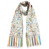Mehrunnisa Ethnic Kani Silk Wool Stole/Large Scarf Wrap From Kashmir (GAR2072)