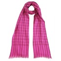 Mehrunnisa Handcrafted Pure Cashmere Pashmina Wool Check Stole Wrap – Unisex (GAR2123, Pink)