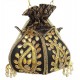 Mehrunnisa Black Lotus Gota Embroidered Potli Bag (BAG2688)