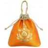 Mehrunnisa Big Floral Embroidered Potli Bag (Orange, BAG1665)