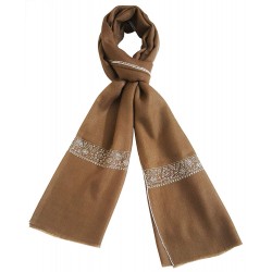 Mehrunnisa Handcrafted (Dark Brown) Premium Pure Yak Wool Stole/Long Scarf (GAR2150)