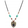 Mehrunnisa Afghani Ethinic Turquoise Pearls Pendant Necklace For Girls / Women (JWL1239)