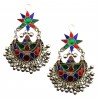 Mehrunnisa Traditional Afghani Earrings with Colored Glass For Girls (JWL1580)