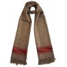 Mehrunnisa Handcrafted Premium Pure Wool Kullu Stole – Unisex (GAR2625, Natural Beige)