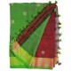 Mehrunnisa Handloom Linen Butta SAREE With Zari Border From West Bengal (GAR2719, Maroon & Green)