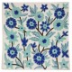 Mehrunnisa Hand Embroidered Wool Crewel Work Kashmiri 16X16-inch Cushion Cover (HOM2574, Blue)