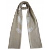 Mehrunnisa Shimmer Feather On Fine Wool Stole/Large Scarf – Unisex (GAR2562, Natural)
