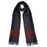 Mehrunnisa Handcrafted Premium Sheep Wool Kullu Stole – Unisex (GAR2554, Navy Blue + White)