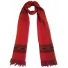 Mehrunnisa Handcrafted Premium Sheep Wool Kullu Stole – Unisex (GAR2553, Dark Pink + Orange)
