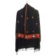 Mehrunnisa Crewel Embroidery Woollen Stole / Large Scarf From Kashmir (Black, GAR2533)