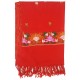 Mehrunnisa Crewel Embroidery Woollen Stole / Large Scarf From Kashmir (Red, GAR2532)