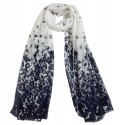 Mehrunnisa Fashion Floral Scarf/Neck Wrap – Unisex (GAR2398, White)
