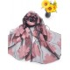 Mehrunnisa Poly Organza Flowers Scarf/Neck Wrap – Unisex (GAR2387, Pink)