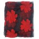 Mehrunnisa Poly Organza Flowers Scarf/Neck Wrap – Unisex (GAR2386, Red)