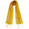 Mehrunnisa Handwoven Chanderi Stole With Zari Border – Unisex (GAR2342, Yellow)