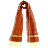 Mehrunnisa Handwoven Chanderi Stole With Zari Border – Unisex (GAR2341, Orange)