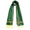 Mehrunnisa Handwoven Chanderi Stole With Zari Border – Unisex (GAR2340, Green)