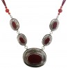Mehrunnisa Afghani Tribal Pendant Necklace (JWL2767, Dark Red Agate)
