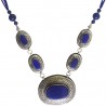 Mehrunnisa Afghani Tribal Pendant Necklace (JWL2766, Lapis Lazuli)