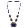 Mehrunnisa Afghani Lapis Lazuli Tribal Pendant Necklace (JWL2771, Oval)