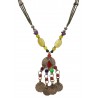 Mehrunnisa Afghani Green Jade Stone Pendant Coin Necklace (JWL2811)