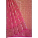 Mehrunnisa Assam Silk Butti SAREE With Copper Zari (Pink, GAR2818)