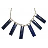 Afghani Contemporary Lapis Lazuli Silver Necklace