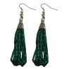 Afghani Tribal Malachite Silver Earrings