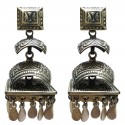 Sterling Silver Pagoda Style Motif Earrings
