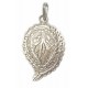 Kashmiri Sterling Silver Chinar With Coral Stone Pendant