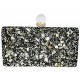 Mehrunnisa Black Rectangular Box Clutch Evening Bag For Women (BAG1544)
