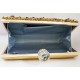 Golden Rectangular Box Clutch Evening Bag